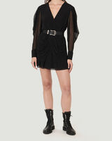 BREJA METALLIC KNIT DRAPED DRESS image number null